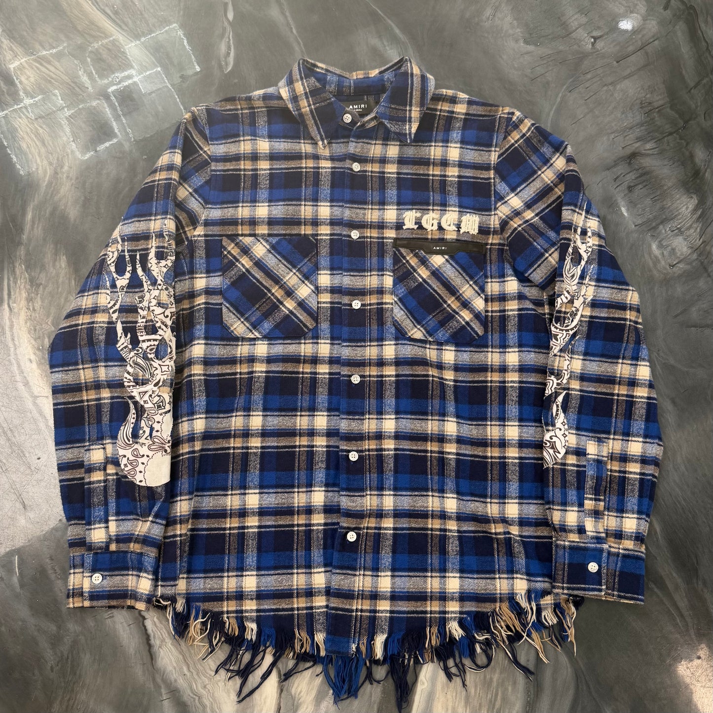Amiri x TGCW The Great City Workshop Blue Plaid Flannel Shirt