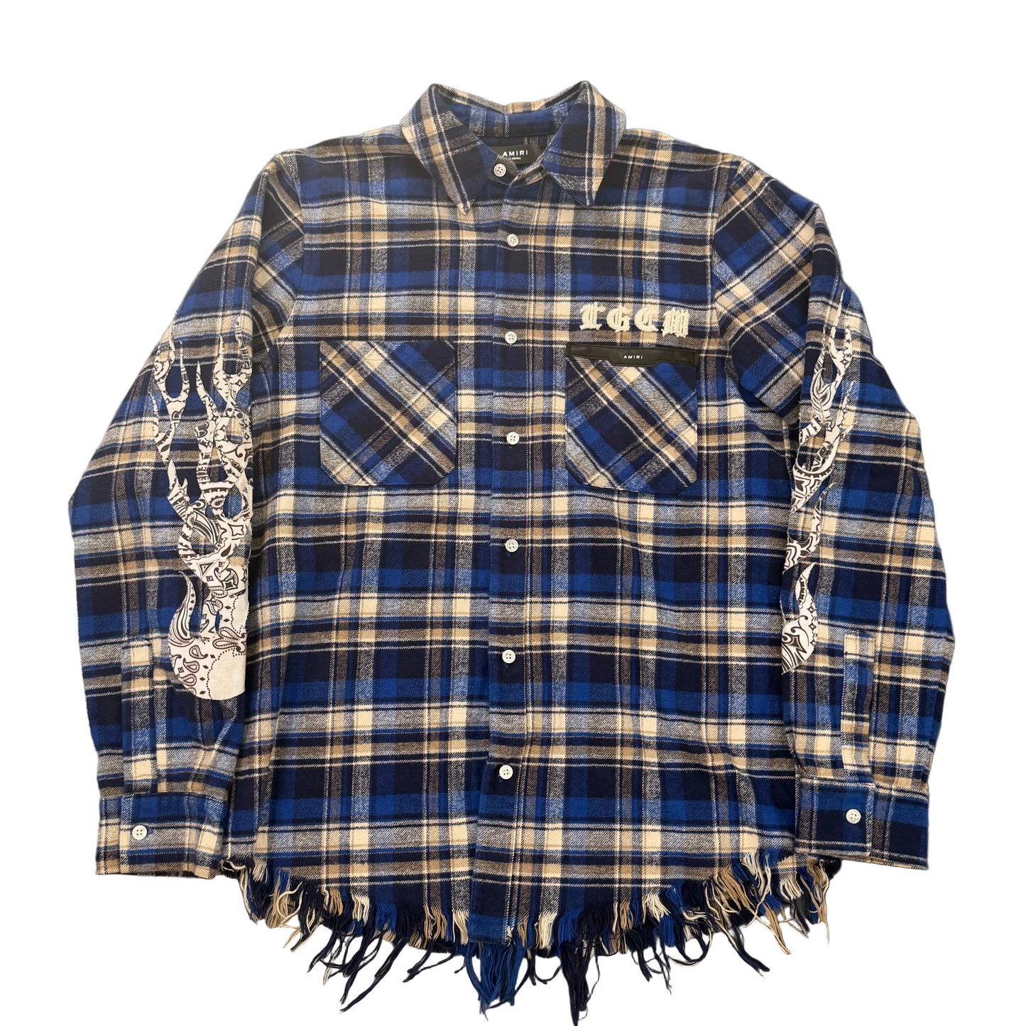 Amiri x TGCW The Great City Workshop Blue Plaid Flannel Shirt