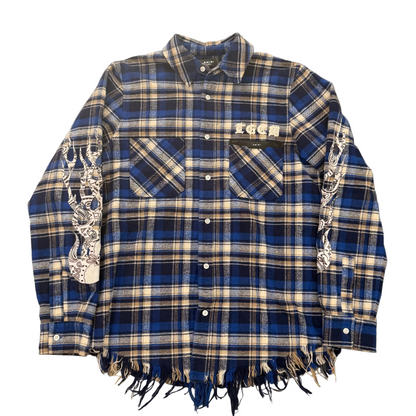 Amiri x TGCW The Great City Workshop Blue Plaid Flannel Shirt
