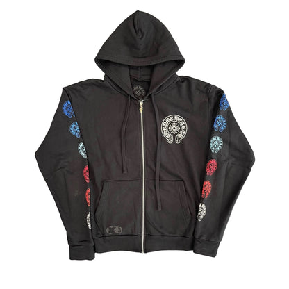 Chrome Hearts Multi-Color Horseshoe Logo Zip Up Hoodie