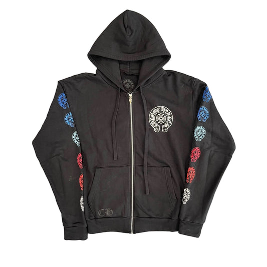 Chrome Hearts Multi-Color Horseshoe Logo Zip Up Hoodie