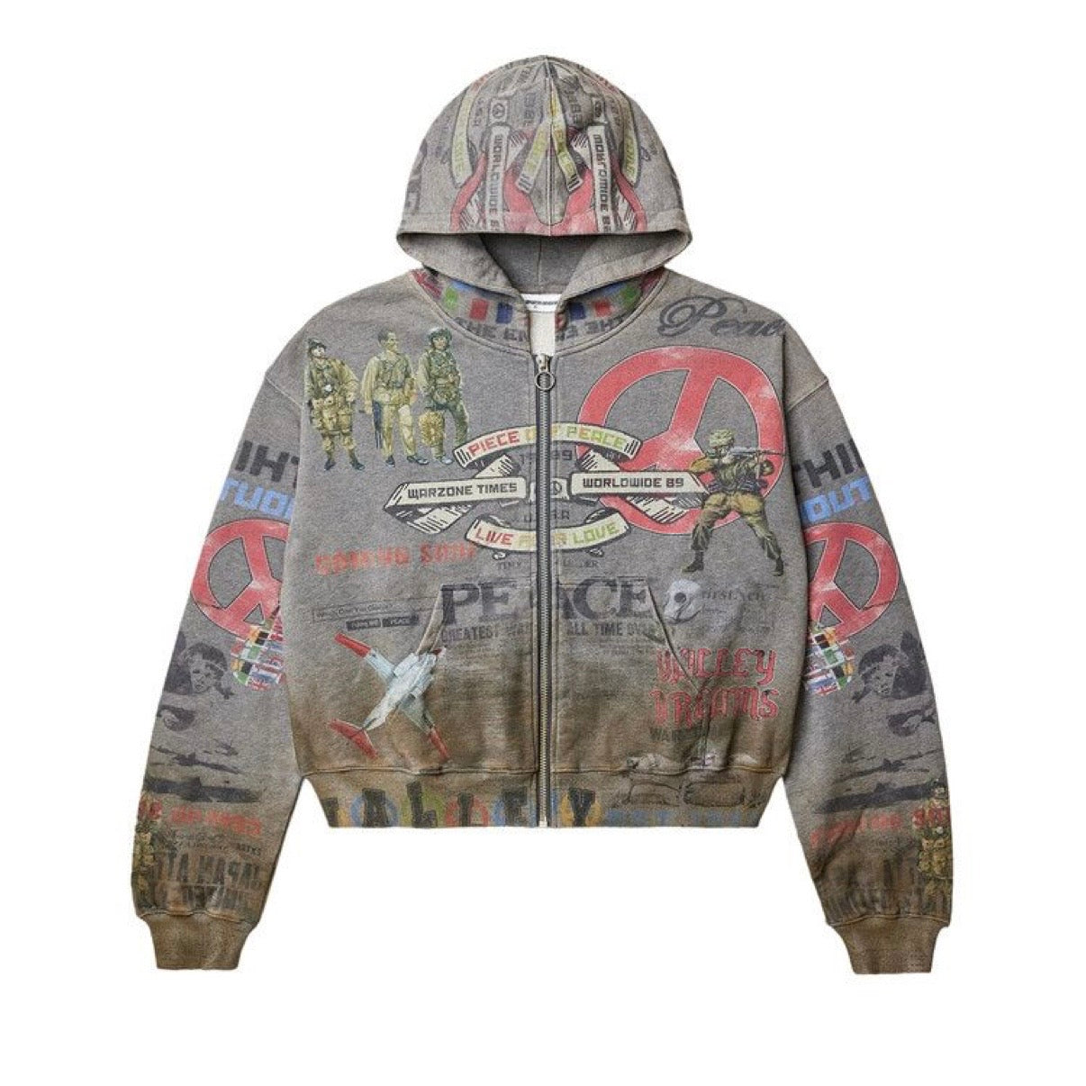 Vale Forever Peace Zip Up Hoodie
Dirty Grey