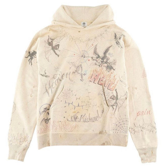 Saint Michael x Dr. Woo Graffiti Hoodie Light Grey