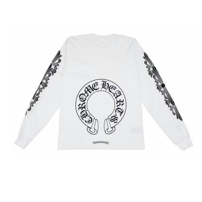 Chrome Hearts Floral Horseshoe Longsleeve Shirt White