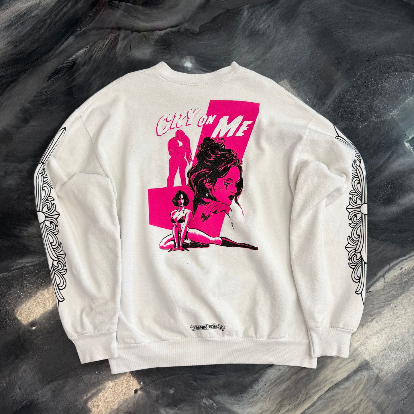 Chrome Hearts DEADLY DOLL CRY ON ME CREWNECK "WHITE"