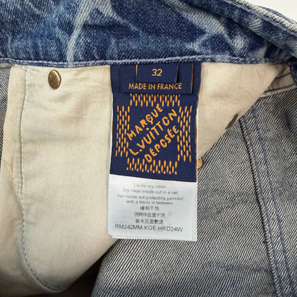 Louis Vuitton Monogram Printed Denim Shorts