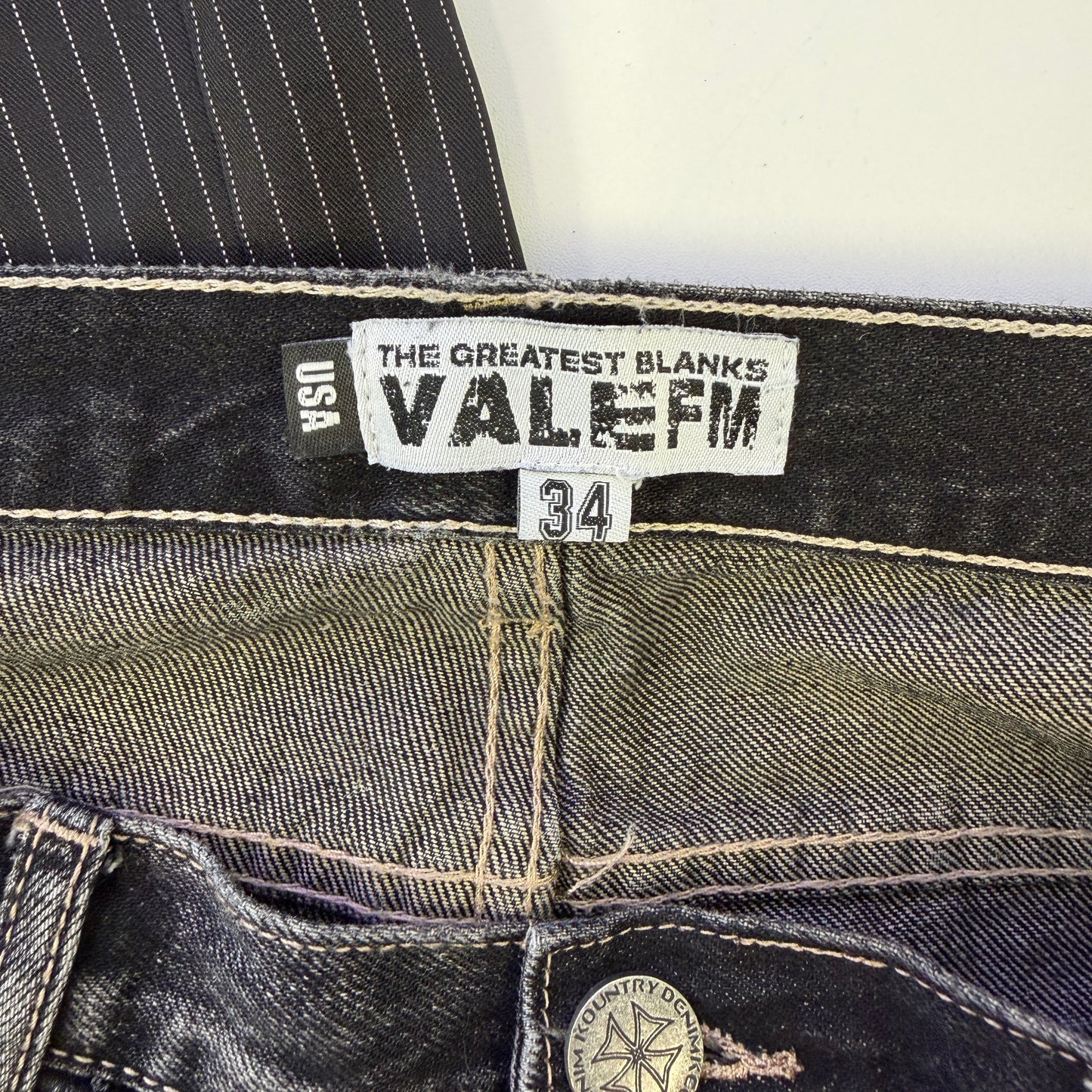 Vale Forever Black Yarn Distressed Baggy Denim Jeans