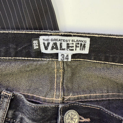 Vale Forever Black Yarn Distressed Baggy Denim Jeans