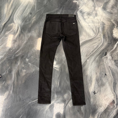 Amiri Black Waxed Denim Skinny Jeans
