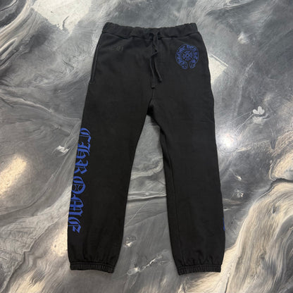 Chrome Hearts Online Exclusive Black & Blue Horseshoe Logo Sweatpants