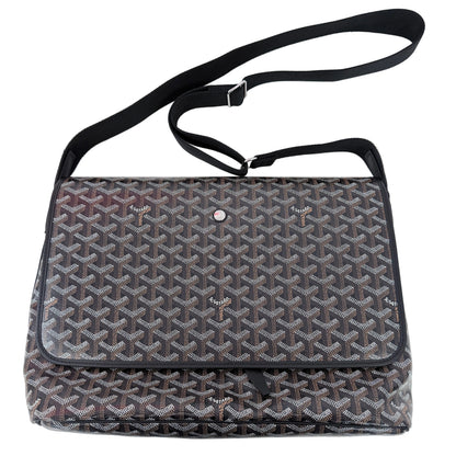 Goyard Capetien MM Black Multicolor Coated Canvas Leather Shoulder Bag