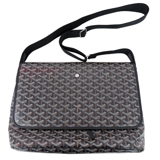 Goyard Capetien MM Black Multicolor Coated Canvas Leather Shoulder Bag