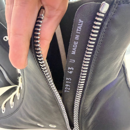 Rick Owens Concordians Leather High Black Milk Ramone’s (USED)