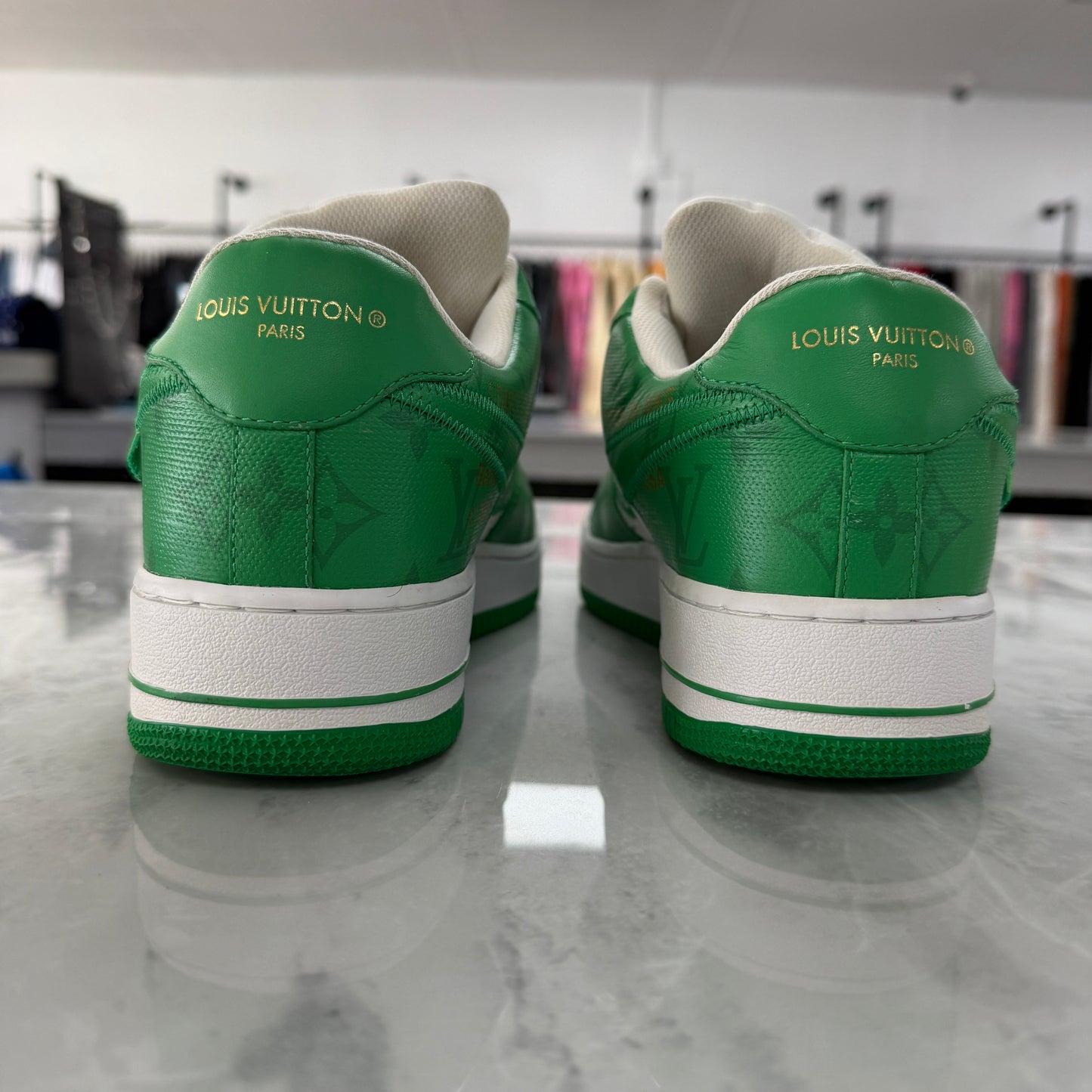 Louis Vuitton Nike Air Force 1 Low By Virgil Abloh White Green (Used)(No Box)