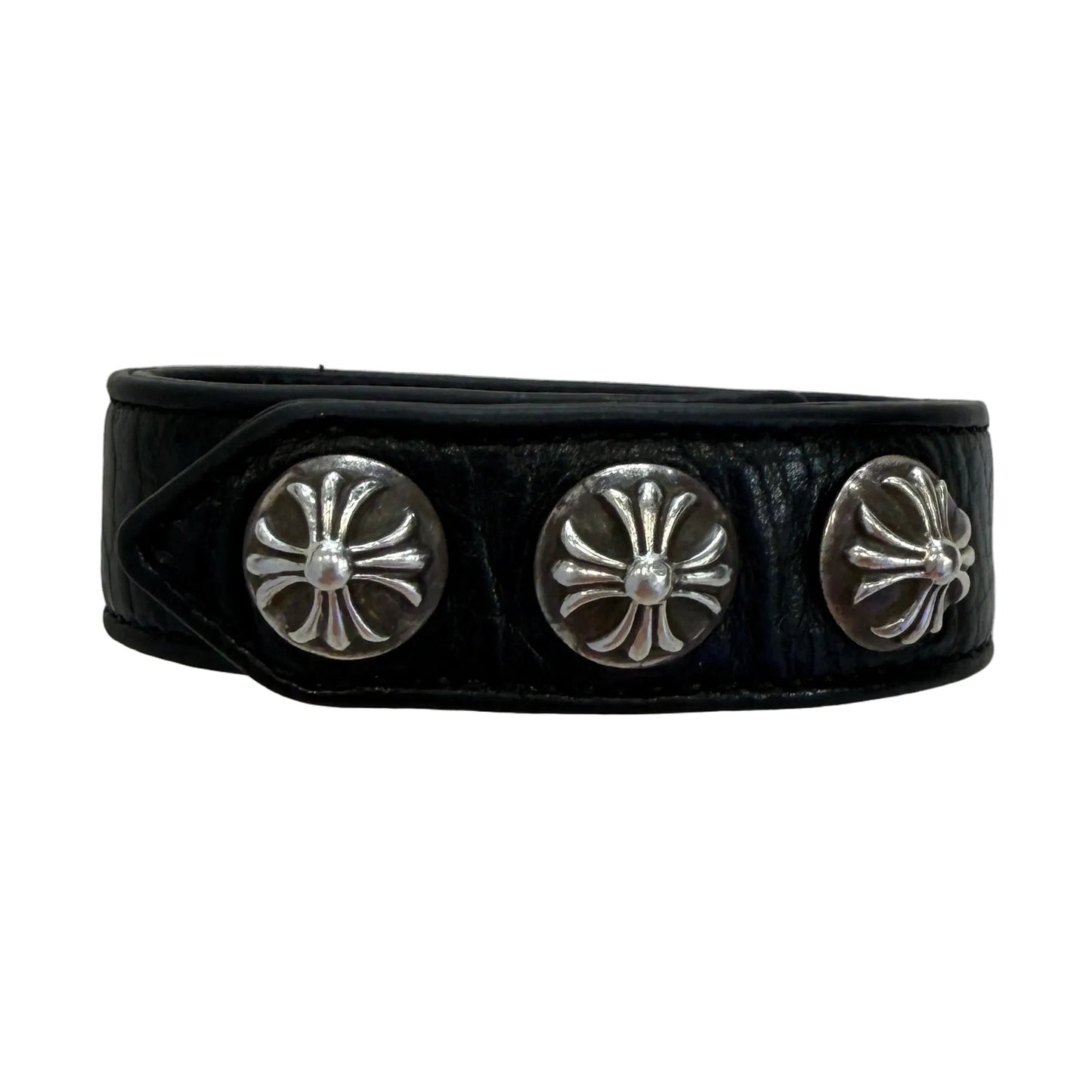 Chrome Hearts Leather Plus Cross Wrap Bracelet
