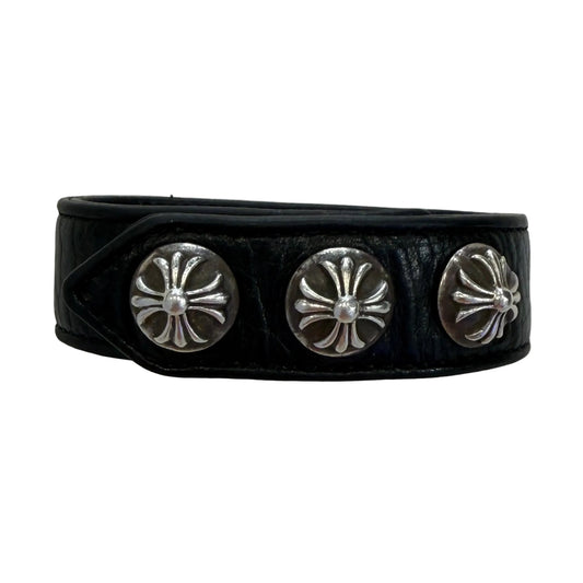 Chrome Hearts Leather Plus Cross Wrap Bracelet