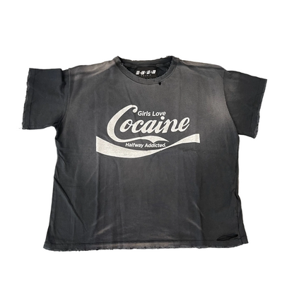 HWP Girls Love Coca*ne Washed Grey Tee