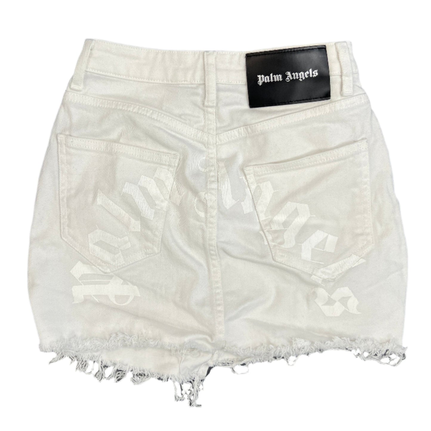 Palm Angles White Denim Jean Skirt