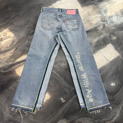 Better With Age Sham Hand-Beaded Double-Wide Jeans