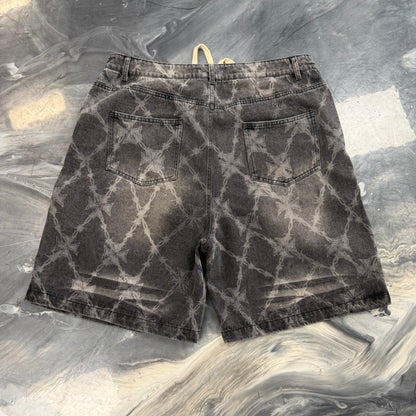 Vale Forever Iron Work Denim Shorts Black