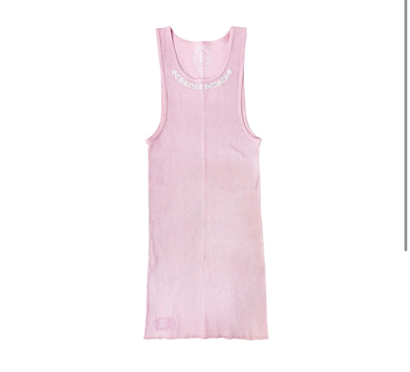 Chrome Hearts Pink LOVE YOU Neck Rib Tank Top