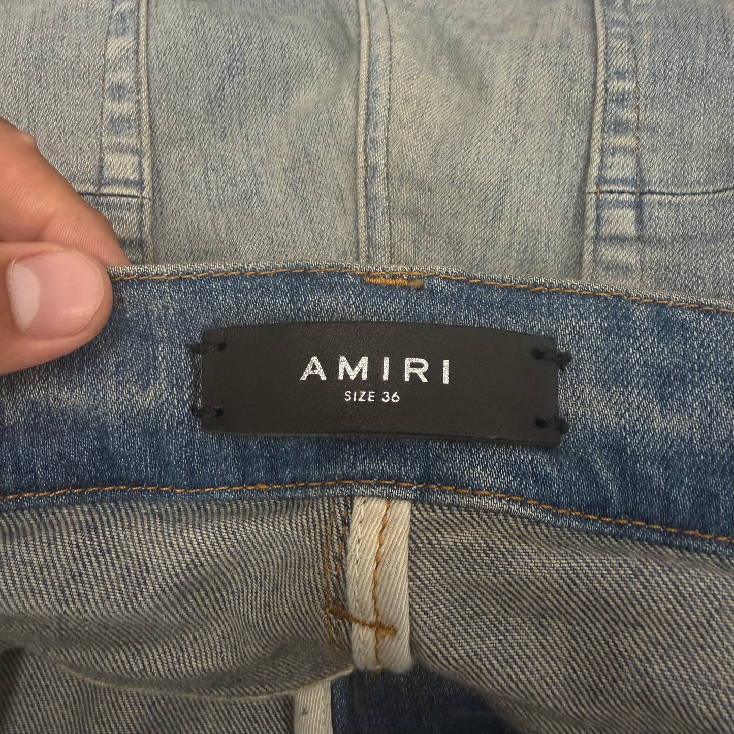 Amiri Men's MX1 Purple Spellout Denim
