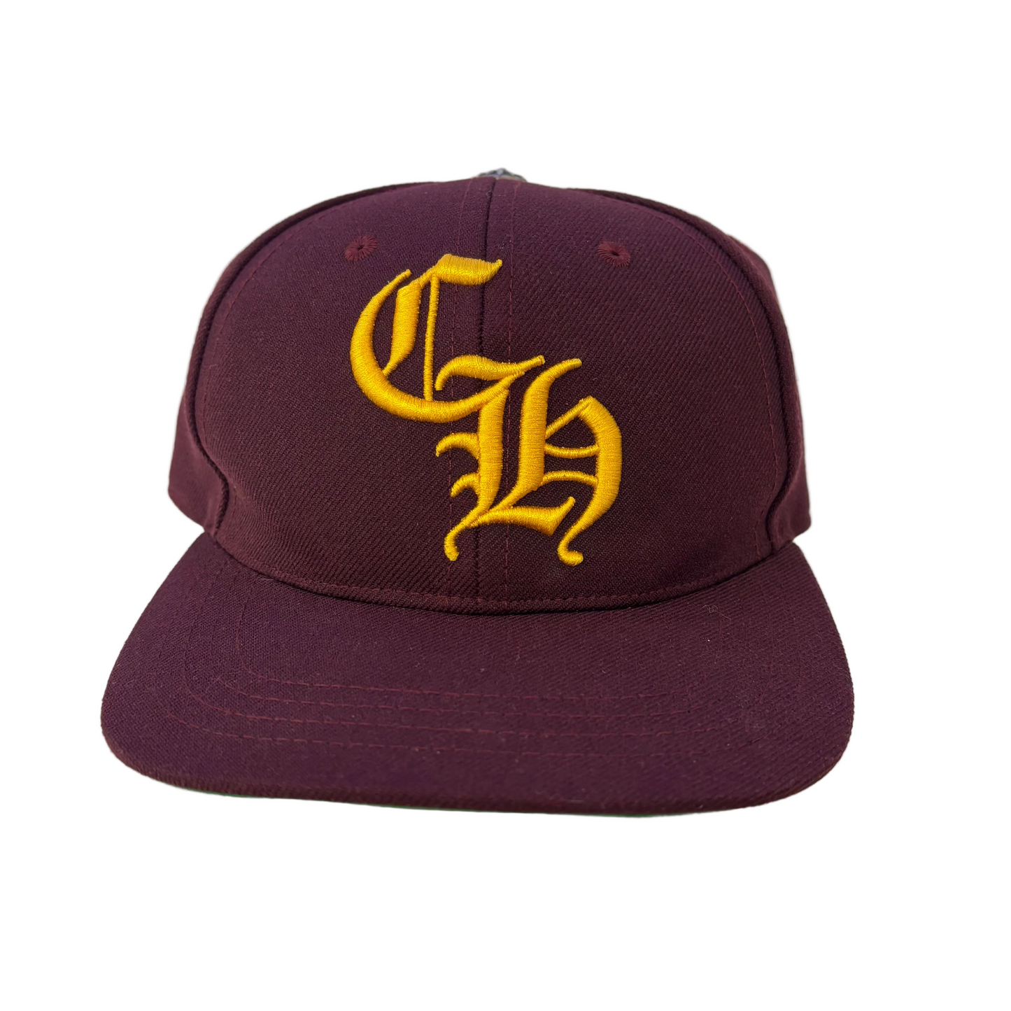 Chrome Hearts Burgundy/Gold CH Logo Hat