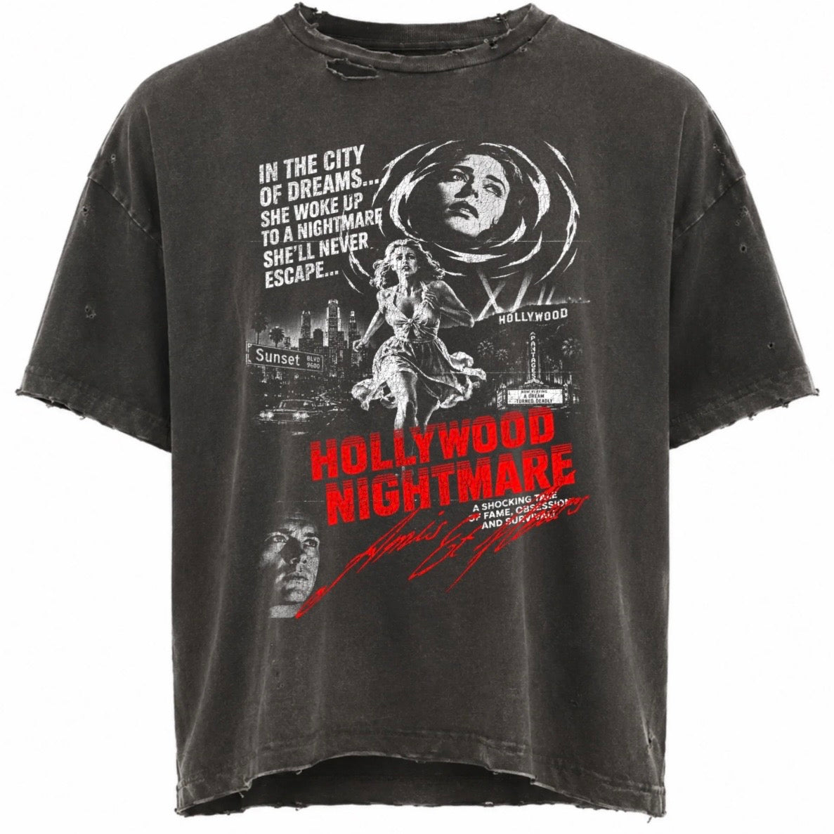 Amis Nightmare in Hollywood Vintage Black Tee