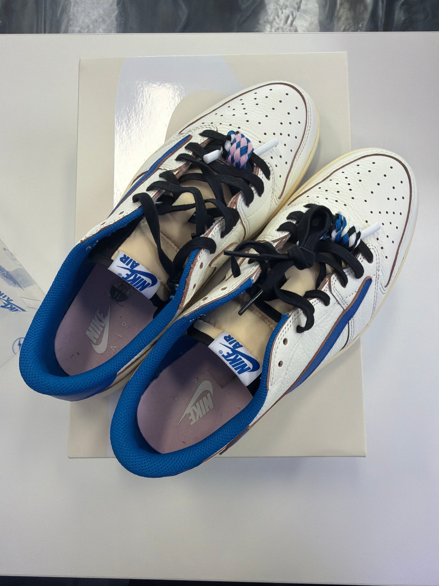 Jordan 1 Retro Low OG SP Fragment x Travis Scott Sail Military Blue (Used)