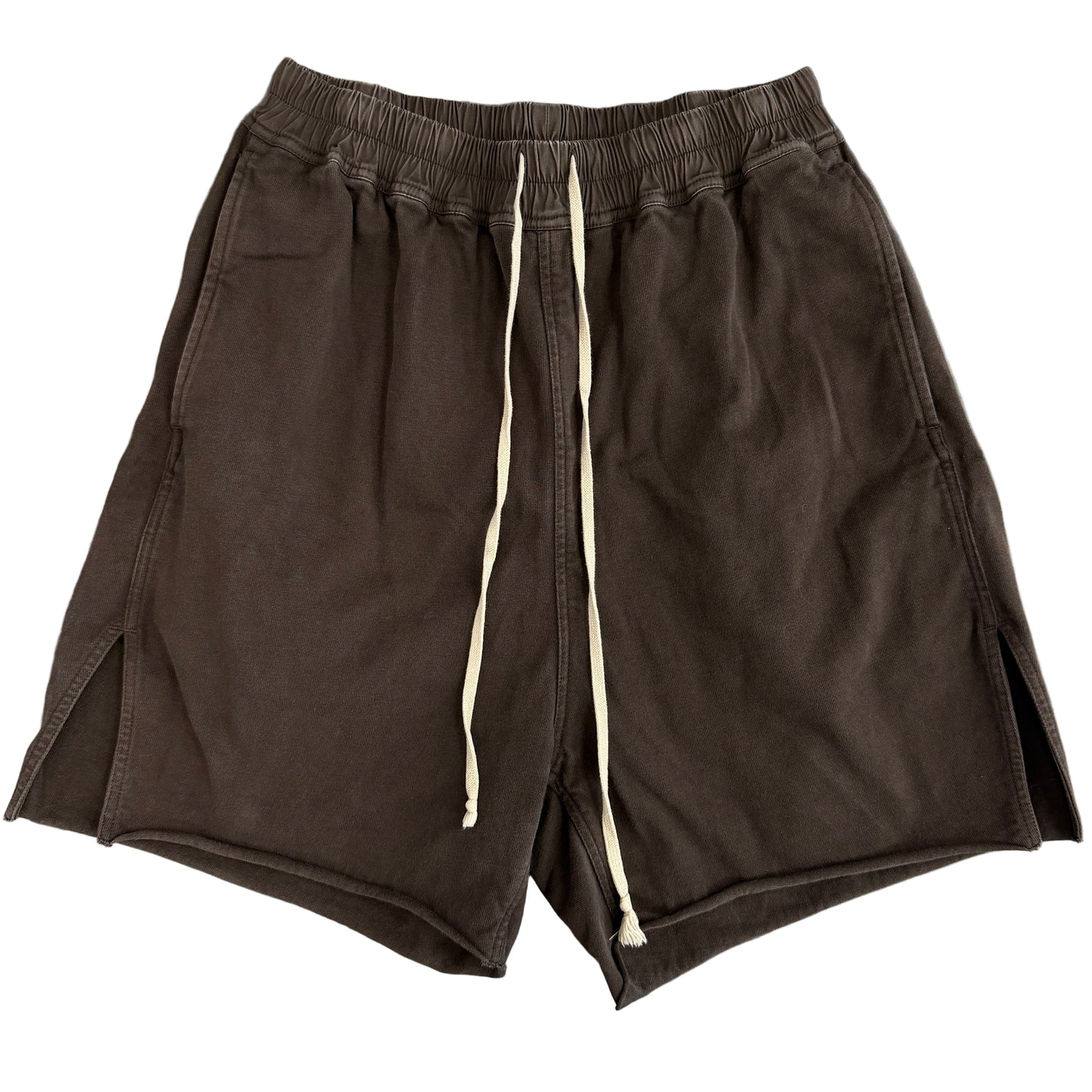 Rick Owens Porterville Long Cotton Boxer Shorts Dark Dust