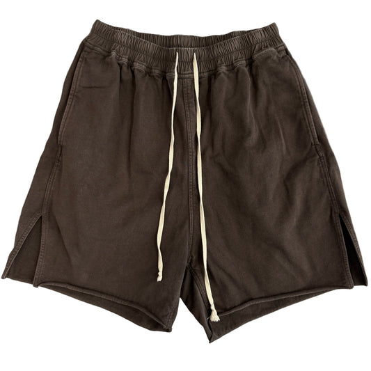 Rick Owens Porterville Long Cotton Boxer Shorts Dark Dust