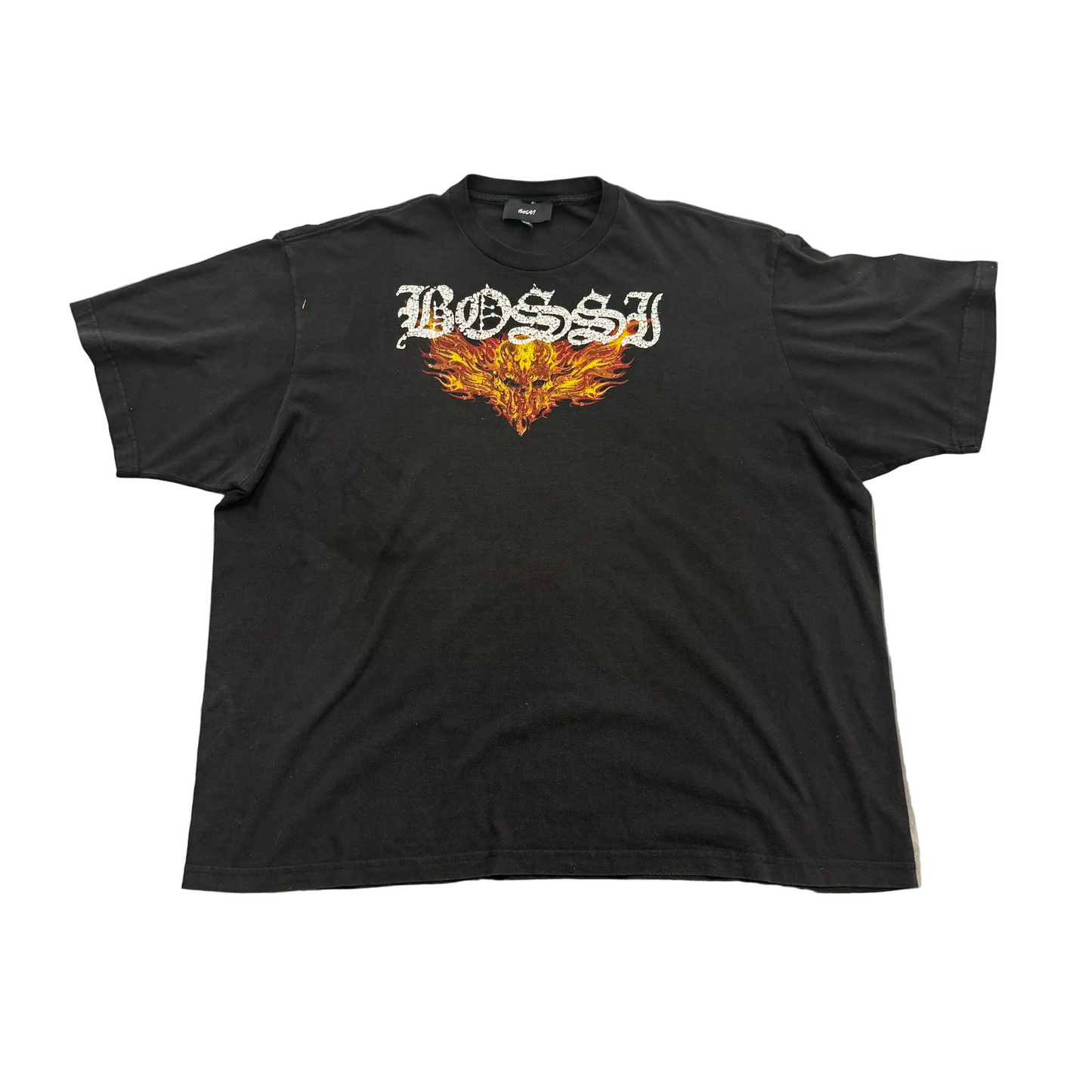 Bossi Vintage Rhinestone Flaming Skull Tee