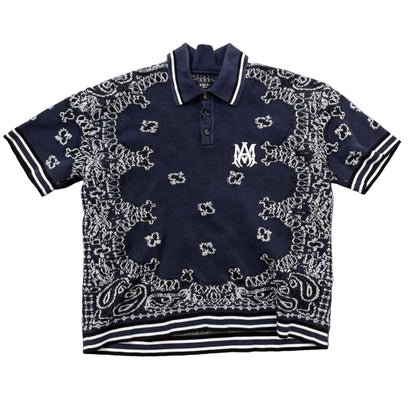 Amiri Paisley Collared Shirt Navy