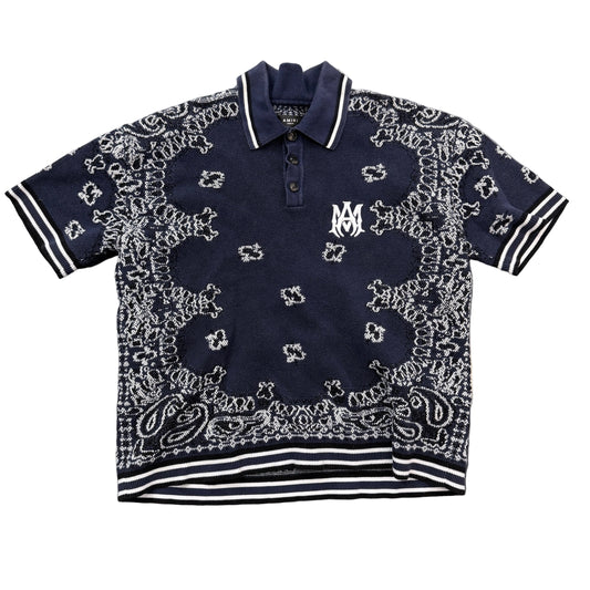 Amiri Paisley Collared Shirt Navy