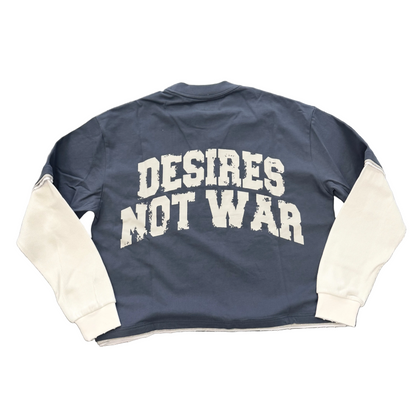 Bottega Desires War Long Sleeve T-Shirt Blue/White