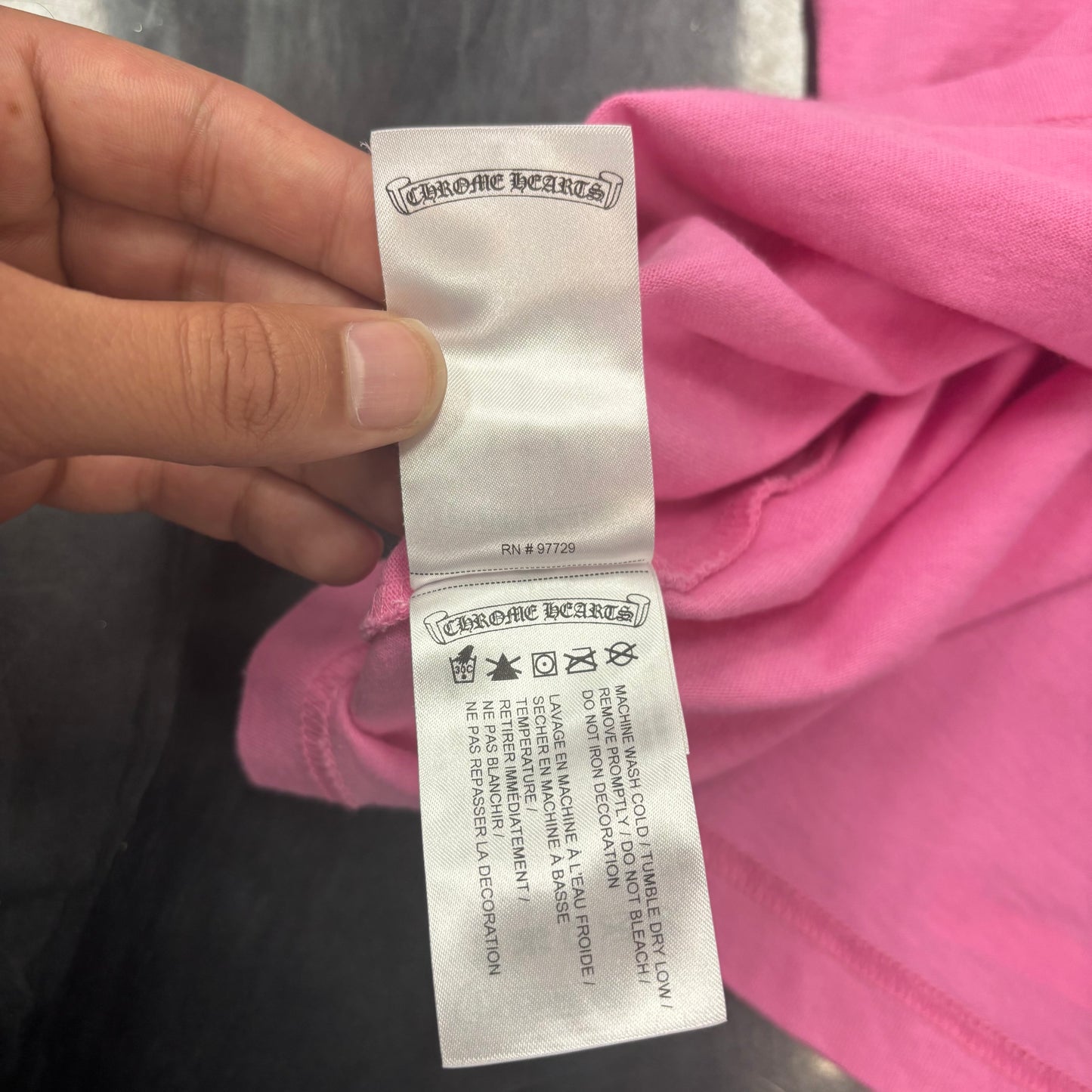 Chrome Hearts Scroll Logo Pocket Tee 'Pink/Blue'