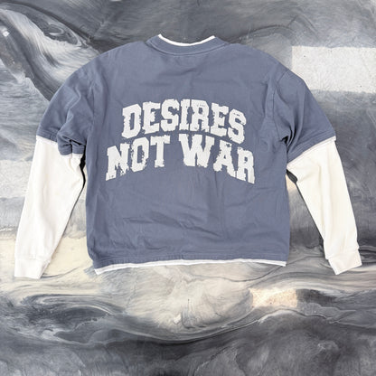 Bottega Desires War Long Sleeve T-Shirt Blue/White
