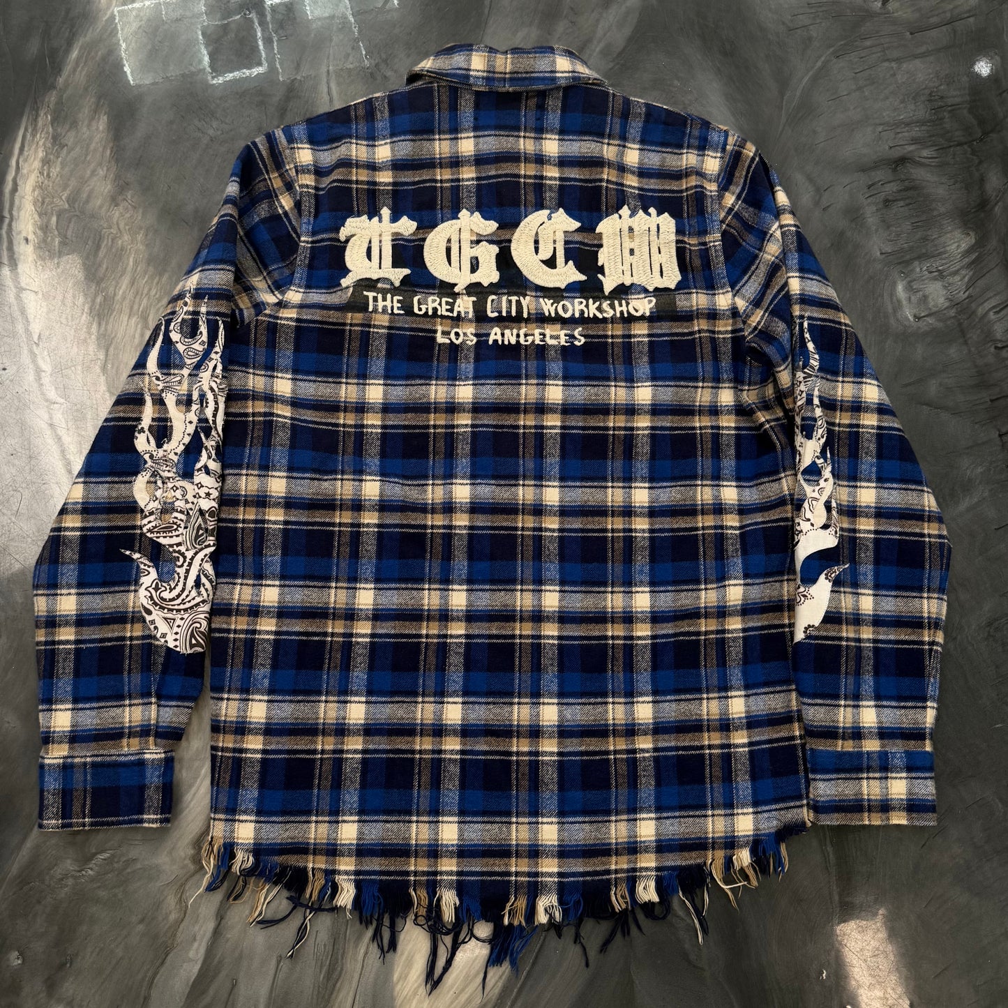 Amiri x TGCW The Great City Workshop Blue Plaid Flannel Shirt