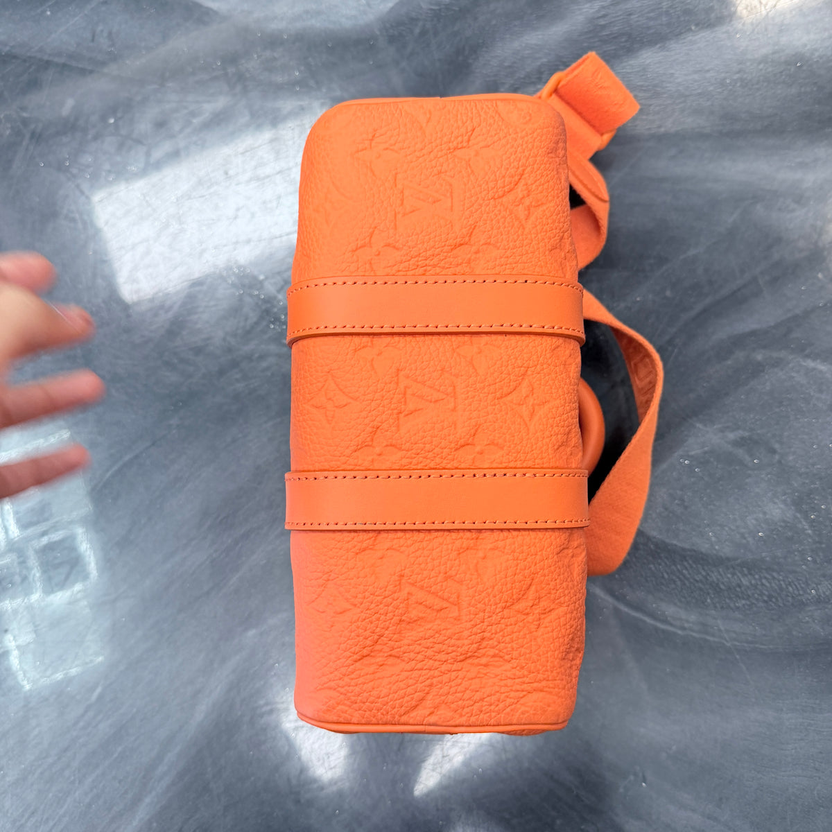 Louis Vuitton Orange Keepall Bandouliere Bag Monogram Taurillon Leather 25