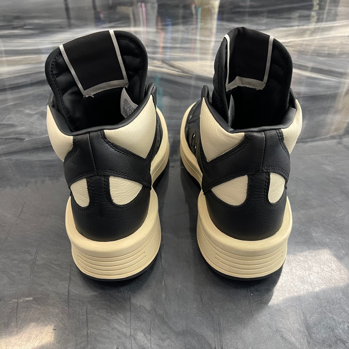 Rick Owens X Drkshdw  TURBOWPN Mid 'Black Cloud Cream' (USED)