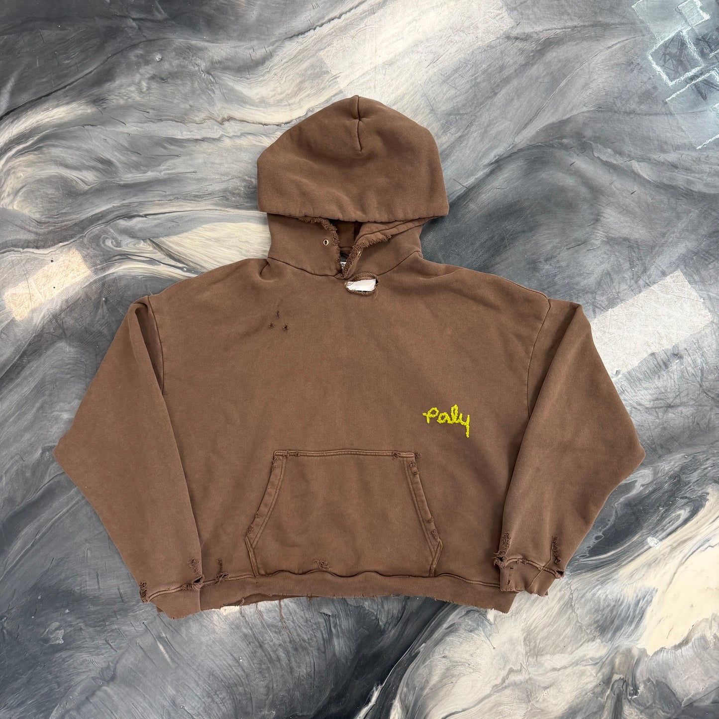 Paly Hollywood Yarn Logo Hoodie Brown