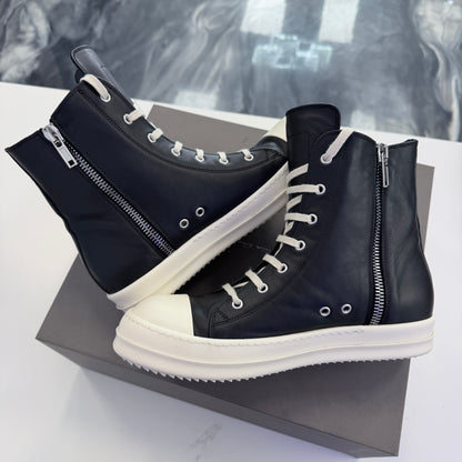 Rick Owens Concordians Leather High Black Milk Ramone’s (USED)