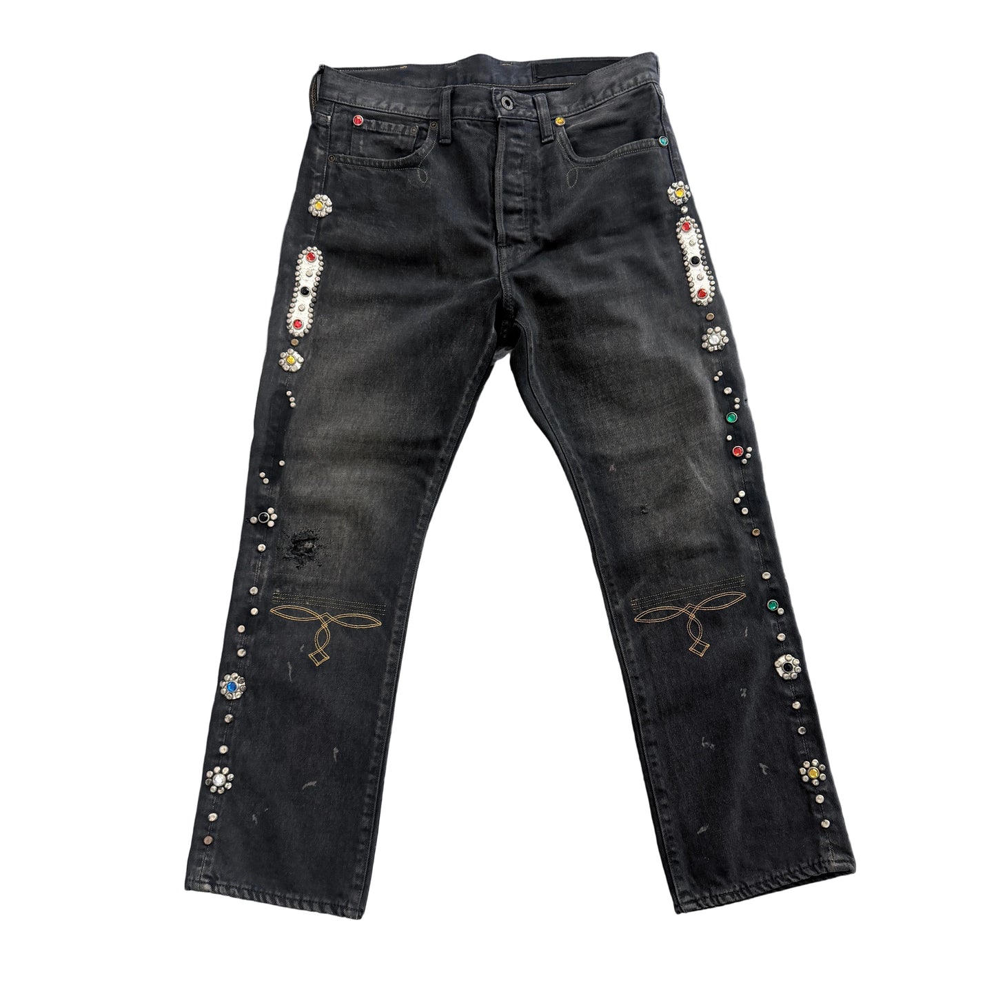 Kapital Gem Studded Denim Black Wash