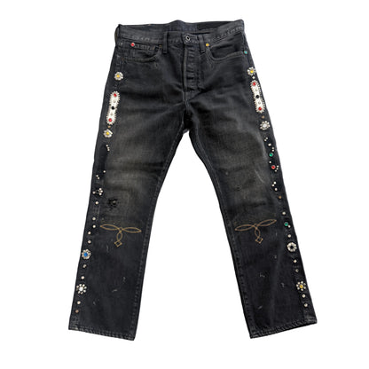 Kapital Gem Studded Denim Black Wash