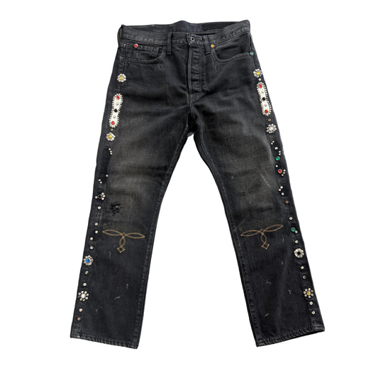 Kapital Gem Studded Denim Black Wash
