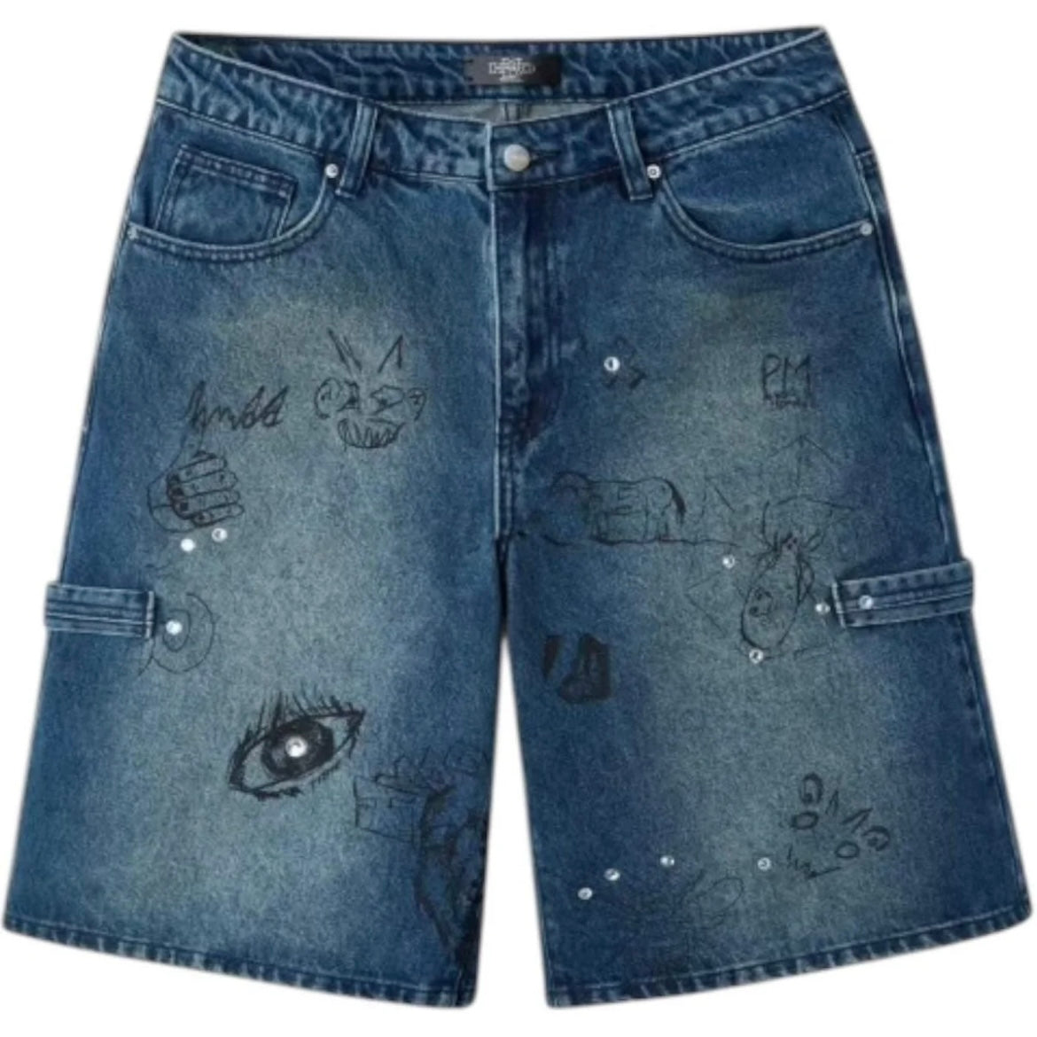 Happy Memories Don't Die HMDD Graffiti Jean Shorts