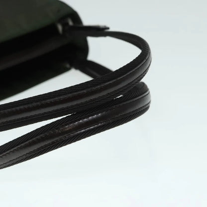 PRADA Tote Bag Green Nylon/Leather