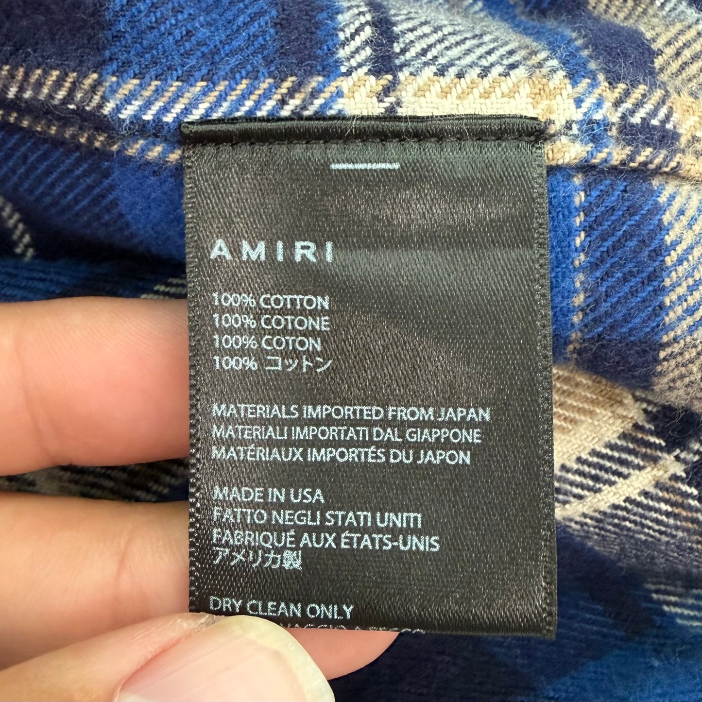 Amiri x TGCW The Great City Workshop Blue Plaid Flannel Shirt
