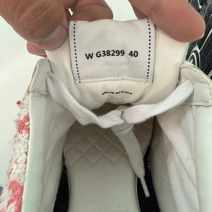 Chanel CC Logo Sneaker Ecru Pink Tweed (USED NO BOX)