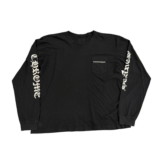 Chrome Hearts Spine Cemetery Cross Long Sleeve Tee